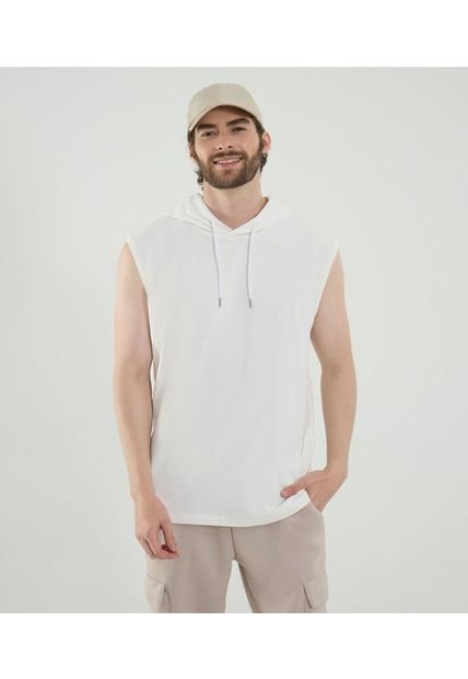 Camiseta Para Hombre Manga Sisa Cuello Redondo Color Crema Marca Ostu #60091694