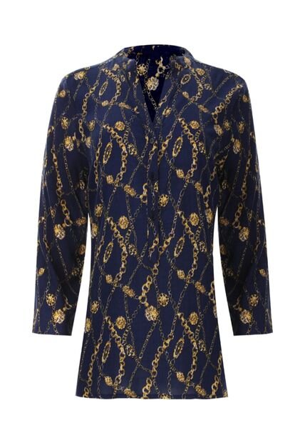 Blusa Para Mujer Manga 3/4 Color Azul  Marca Ostu #40120469