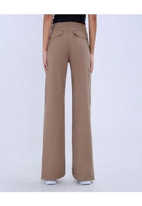 Jean Para Mujer Wide Leg Cargo Color Café Claro Marca Ostu #40160481