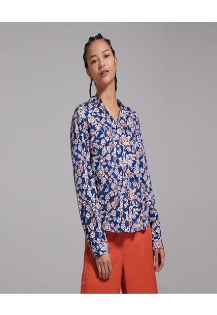 Blusa Para Mujer Manga 3/4 Color Azul Oscuro Marca Ostu #40120768