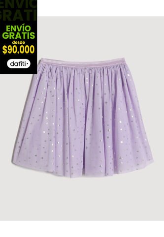 Falda  Infantil Niña Corto Color Lila Marca Ostu #90140027 Ostu