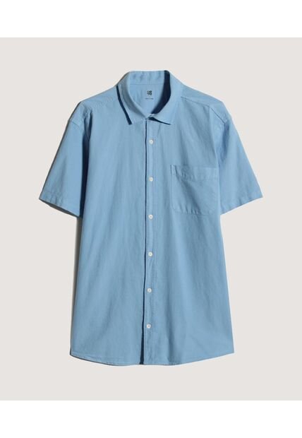 Camisa Para Hombre Manga Corta Con Bolsillo Color Azul  Marca Ostu #60010712