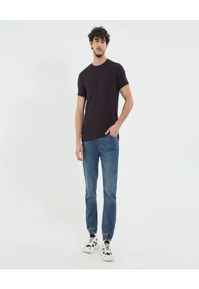 Camiseta Para Hombre Manga Corta Cuello Redondo Color Negro Marca Ostu #60091651