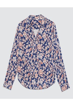 Blusa Para Mujer Manga 3/4 Color Azul Oscuro Marca Ostu #40120768