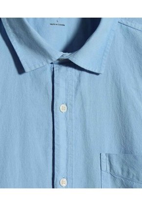 Camisa Para Hombre Manga Corta Con Bolsillo Color Azul  Marca Ostu #60010712