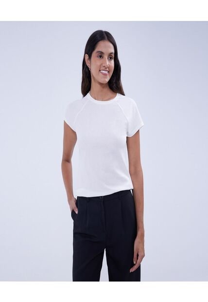 Camiseta Para Mujer Manga Corta Color Crema Marca Ostu #40092139