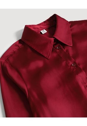 Camisa  Para Mujer Manga Larga Color Vino Marca Ostu #40010344