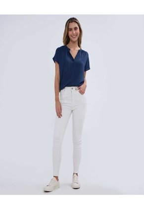 Blusa Para Mujer Manga Corta Color Azul Marca Ostu #40121053