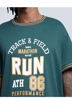 Camiseta Para Hombre Manga Corta Color Verde Marca Ostu #60091314