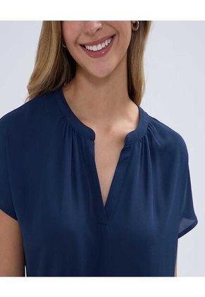 Blusa Para Mujer Manga Corta Color Azul Marca Ostu #40121053