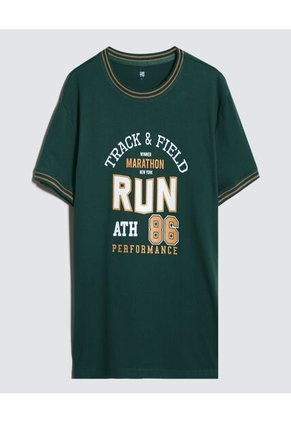 Camiseta Para Hombre Manga Corta Color Verde Marca Ostu #60091314