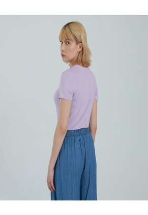 Camiseta Para Mujer Manga Corta Color Lila Marca Ostu #40091848