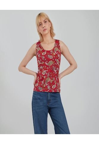 Top Para Mujer Cuello Redondo Color Rojo Marca Ostu #40220293 Ostu