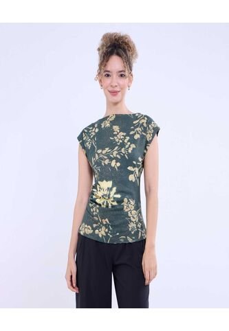 Camiseta Para Mujer Manga Sisa Color Verde  Marca Ostu #40092299 Ostu