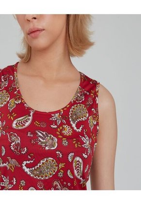 Top Para Mujer Cuello Redondo Color Rojo Marca Ostu #40220293