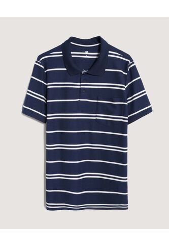 Polo  Para Hombre Cuello Tejido Con Bolsillo Color Azul Marca Ostu #60110867 Ostu