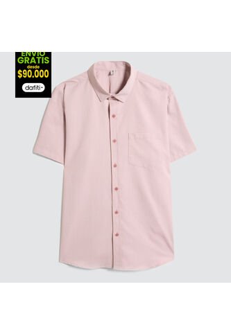 Camisa Para Hombre Manga Corta Con Bolsillo Color Naranja Marca Ostu #60010667 Ostu