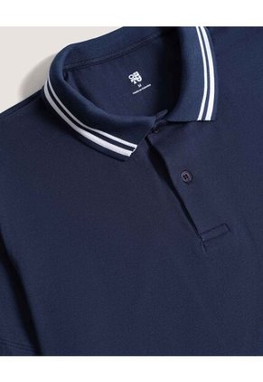 Polo  Para Hombre Cuello Tejido Sin Bolsillo Color Azul Marca Ostu #60110903