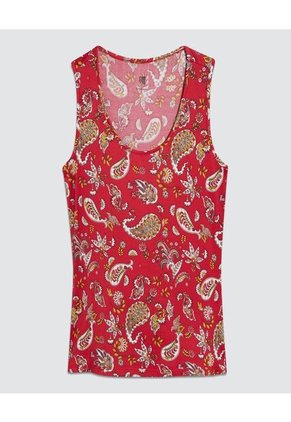 Top Para Mujer Cuello Redondo Color Rojo Marca Ostu #40220293