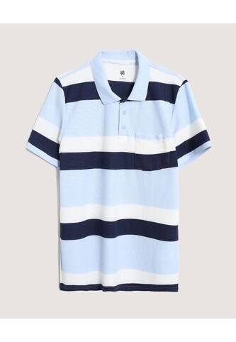 Polo  Para Hombre Cuello Tejido Con Bolsillo Color Azul Marca Ostu #60110868 Ostu