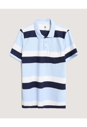 Polo Para Hombre Cuello Tejido Con Bolsillo Color Azul Marca Ostu #60110868