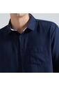 Camisa Para Hombre Manga Larga Con Bolsillo Color Azul  Marca Ostu #60010560 de Ostu
