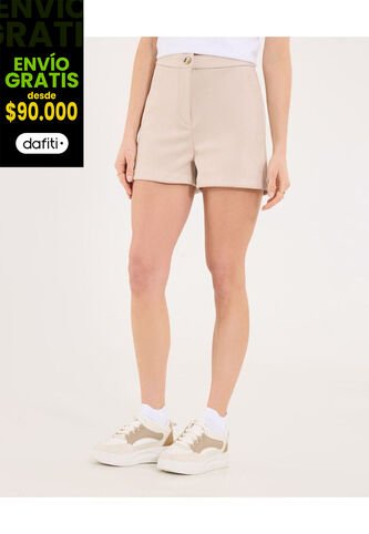 Short Para Mujer Multiusos Plano Color Arena Marca Ostu #40190356 Ostu