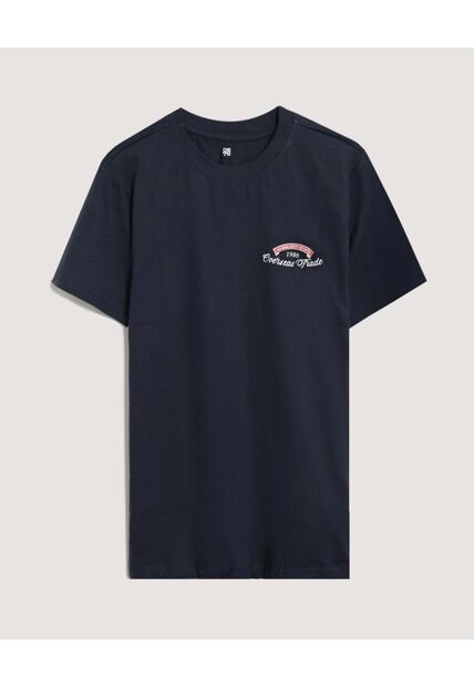 Camiseta  Para Hombre Manga Corta Cuello Redondo Color Azul Marca Ostu #60091895