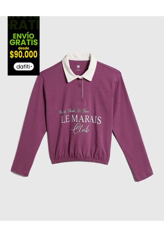 Camiseta Para Niña Manga Larga Color Morado Marca Ostu #90090220 Ostu