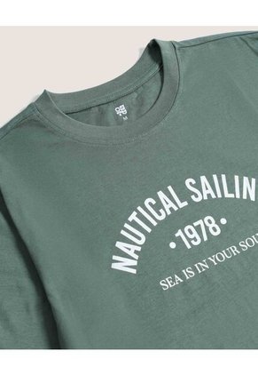 Camiseta  Para Hombre Manga Corta Cuello Redondo Color Verde Marca Ostu #60091900