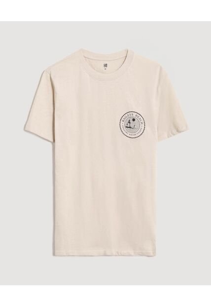 Camiseta  Para Hombre Manga Corta Cuello Redondo Color Beige Marca Ostu #60091896