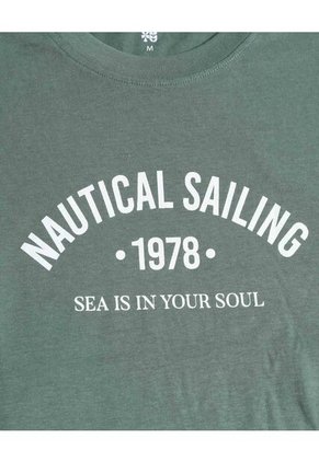 Camiseta  Para Hombre Manga Corta Cuello Redondo Color Verde Marca Ostu #60091900