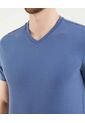 Camiseta  Para Hombre Manga Corta Cuello V Color Azul Marca Ostu #60091683 de Ostu