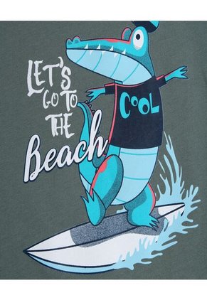 Camiseta Para Niño Manga Corta Color Verde  Marca Ostu #80090220