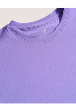 Camiseta  Para Mujer Manga Corta Cuello Redondo Color Lila Marca Ostu #40092645