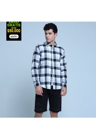 Camisa Para Hombre Manga Larga Sin Bolsillo Color Gris  Marca Ostu #60010690 Ostu
