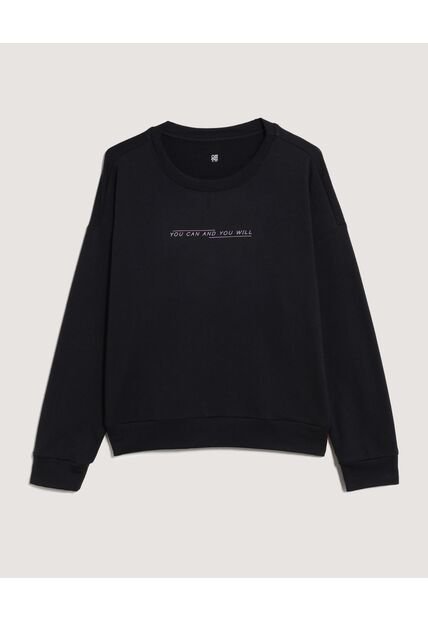 Buzo  Para Mujer Cuello Redondo Color Negro Marca Ostu #40060512