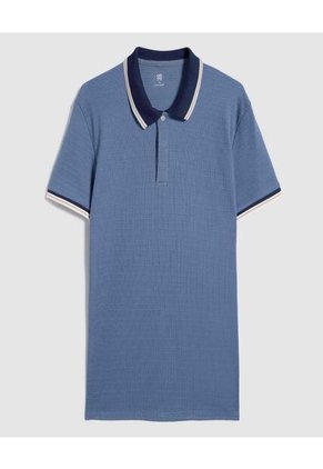 Polo Para Hombre Cuello Tejido Sin Bolsillo Color Azul  Marca Ostu #60110695