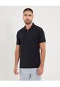 Polo  Para Hombre Cuello Maquina Sin Bolsillo Color Negro Marca Ostu #60110812 de Ostu