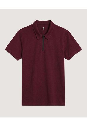 Polo Para Hombre Cuello Maquina Sin Bolsillo Color Vino Marca Ostu #60110831