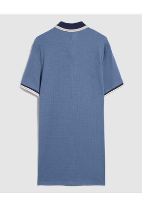 Polo Para Hombre Cuello Tejido Sin Bolsillo Color Azul  Marca Ostu #60110695