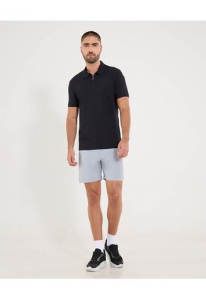 Polo Para Hombre Cuello Maquina Sin Bolsillo Color Negro Marca Ostu #60110812