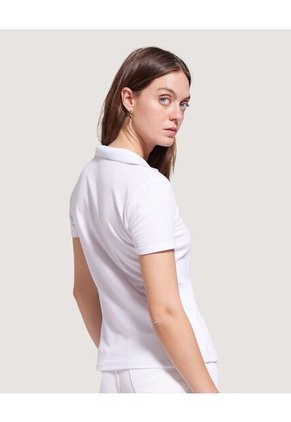 Polo Para Mujer Manga Corta Color Blanco Marca Ostu #40110137