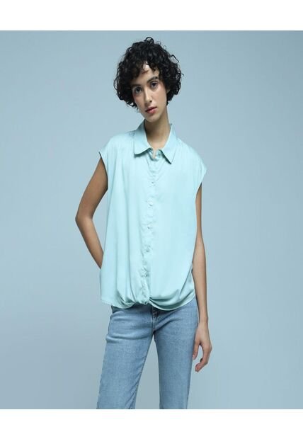 Camisa Para Mujer Manga Sisa Color Verde  Marca Ostu #40010168
