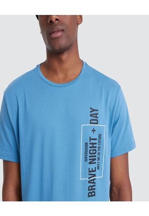 Camiseta Para Hombre Manga Corta Color Azul Marca Ostu #60090790