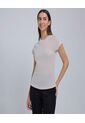 Camiseta Para Mujer Manga Corta Color Beige Marca Ostu #40092140 de Ostu