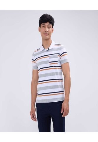 Polo Para Hombre Cuello Tejido Con Bolsillo Color Blanco Marca Ostu #60110646 Ostu