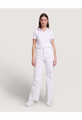 Polo Para Mujer Manga Corta Color Blanco Marca Ostu #40110137