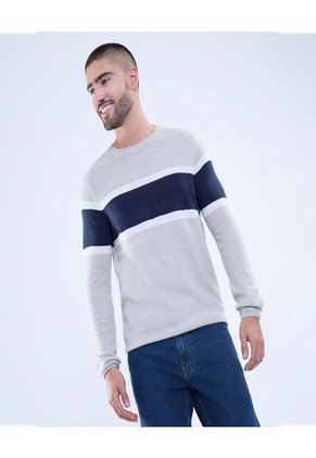 Saco Para Hombre Cuello Redondo Color Gris  Marca Ostu #60330042