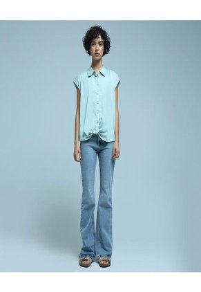 Camisa Para Mujer Manga Sisa Color Verde Marca Ostu #40010168